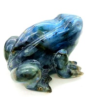 Venta al por mayor de cristal tallado de la rana de dinero labradorita rana para Fengshui Decoración