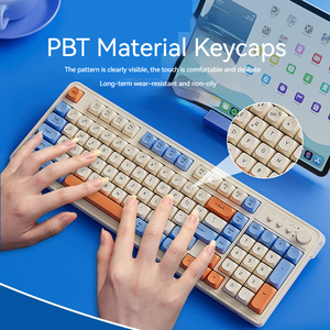 Eweadn V1 98 Phím Không Dây Màng Bàn Phím Tri Chế Độ 2.4G Cho <span class=keywords><strong>Bluetooth</strong></span> USB Cầu Vồng Backlit Im Lặng Gõ Văn Phòng Nhà Bàn Phím - Product Image 4