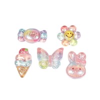 Nouvelles paillettes fines dégradées, motif fleur de bonbon, dessin animé, pour accessoires de pince à cheveux et pendentifs DIY en colle crème faits maison