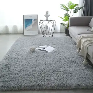 Puro grigio bianco nero soggiorno tappeti morbidi per bambini grande piccola pelliccia Shaggy Area tappeto per soggiorno camera da letto