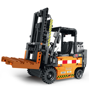Reobrix <b>Plastic</b> Mechanical Forklift 22002 Remote Control Building <b>Block</b> Toy for Kids Engineering Model Assembly Set - Product Image 1