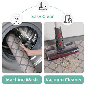 Tapete de Cocina con Diseño de Trébol de Cuatro Hojas, Rectangular, con Patrón Geométrico, Material de Lino, Antideslizante, Resistente al Aceite y al Agua - Product Image 3