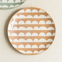Kreative Farbblockierte Flache Keramikschale - Mikrowellengeeignet, Modernes Minimalistisches Design, Großhandelsware für den Haushalt