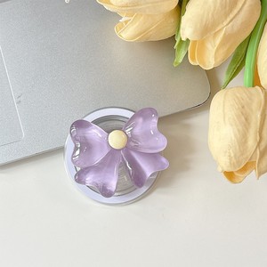 Soporte de Teléfono Personalizado de PVC con Agarre Retráctil, Diseño Brillante con Lazo de Flores, Soporte Magnético Portátil para Escritorio - Product Image 3