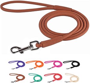 Lüks deri halat ile ağır köpek tasma yumuşak rahat yastıklı eğitim - Product Image 1