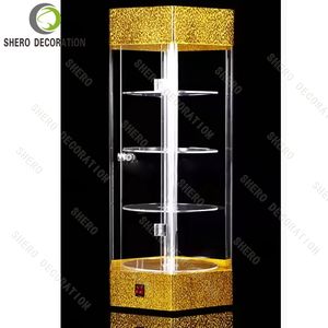 Vetrina rotante per articoli di gioielleria e negozio di fumo illuminazione a LED in alluminio espositore per showroom negozi e centri commerciali - Product Image 1