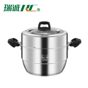 DIA 30CM 3-Tier 304 Stainless Steel Industrial Food Steamer With Lid Seafood Steamer Soups Stews And Pasta