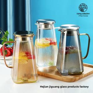 Nueva llegada de lujo de vidrio de borosilicato hervidor de gran capacidad patrón ondulado taza de agua Jarra de jugo clásico creativo accesible jarra - Product Image 6