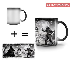 Soft Frosted Touch <b>Ceramic</b> Mug 11oz Black Heat Activated Color Changing Coffee Tea <b>Cup</b> - Product Image 4