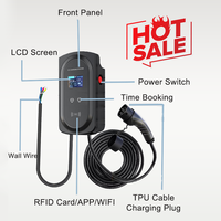 Chargeur mural intelligent monophasé CE certifié UE-7kw 7kW AC pour véhicules électriques, prise Type 2, recharge à domicile - Qualité professionnelle