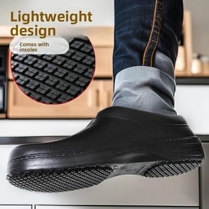 Chaussures <span class=keywords><strong>de</strong></span> protection du travail unisexes, imperméables, résistantes aux acides, antidérapantes, en caoutchouc, modèle <span class=keywords><strong>professionnel</strong></span>, chaussures <span class=keywords><strong>de</strong></span> chef <span class=keywords><strong>de</strong></span> cuisine en EVA - Product Image 3