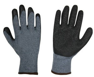 CITICITY 10 Gauge Gray Cotton Knitted Gloves Blue Crinkle Latex Coated PPE Safety Work Gloves for Construction - Product Image 2