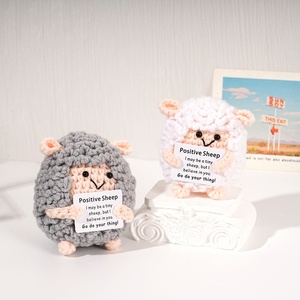 Handmade Dễ Thương Dệt Kim Ít Cừu Búp Bê Tích cực Khuyến khích Trang Trí Cho Giáng Sinh Vui Crochet May Dệt Đồ Chơi Cảm Xúc - Product Image 3