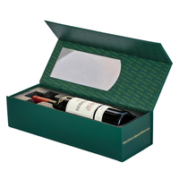 Caja de Regalo para Vino Portátil y Reciclable de Primera Calidad, Caja Rígida de Papel para Botellas de Whisky con Ventana, Caja para Exhibición de Vino