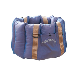 Asiento elevador de coche para perros pequeños, cama de viaje impermeable con bolsillos de almacenamiento, correa de seguridad, relleno de espuma viscoelástica, cama transportadora de viaje para cachorros - Product Image 6