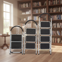 Échelle pliante portable de style moderne, capacité de charge de 300 kg, en acier inoxydable/aluminium/acier, pour supermarché, escalier, salle de sport, extérieur