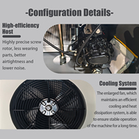 Compresseur d'air à vis portable 3-7,5 CV (2,2-5,5 KW) avec réservoir d'air de 300 L, compresseur industriel sur roues, type économe en énergie