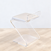 Chaise de salle à manger moderne en acrylique transparent avec dossier en cuir, design en forme de Z, écologique et durable pour la maison, le bar et les loisirs