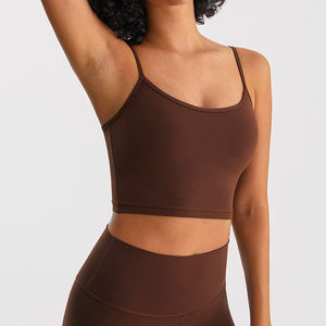 여성용 오픈 백 수분 위킹 스포츠 브라 맞춤형 운동 피트니스 체육관 탱크 탑 브래지어 내장 - Product Image 5