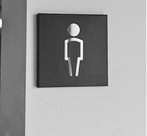 Personalizado aço inoxidável masculino ou feminino toalete sinal da porta para shopping banheiros públicos