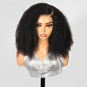 Original High End Curly Human Hair <strong>LaceWig</strong> 14-20 Inch Full HD Front Bangs WigFor Black Women Lace Front Wig - Product Image 2