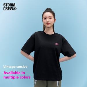 تي شيرت قطني من STORMCREW للربيع والصيف بنمط زهور صلبة فضفاض برقبة دائرية للرجال والنساء قماش جيرسي - Product Image 2