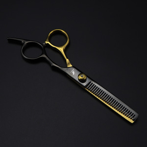 Ciseaux de cheveux en or professionnels de 6 pouces Ciseaux à poignée en acier pour coiffeurs - Product Image 4