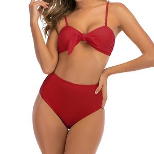 Nuevo Bikini Rojo Sexy para Mujer, Conjunto de 2 Piezas, Secado Rápido, Sujetador Push-Up, Braguita de Tanga, Spandex/Poliéster, Traje de Baño Personalizado - Product Image 2