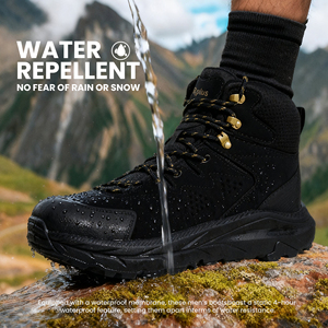 Bottes tactiques légères <span class=keywords><strong>et</strong></span> confortables pour hommes, en cuir microfibre, imperméables, pour tous les terrains, <span class=keywords><strong>chaussures</strong></span> de randonnée mi-hautes, travail en plein air, automne - Product Image 2
