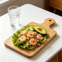 Assiette en bambou naturel 21x10cm avec poignée, gravure personnalisable, vaisselle écologique, vente chaude, 20 pièces MOQ, moderne