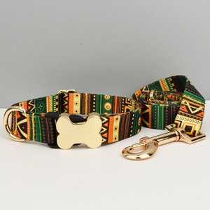 Conjunto de <span class=keywords><strong>Collar</strong></span> y Correa para Perro de Estilo Étnico, Personalizado, Ajustable, Acolchado, Tejido, con Placas de Identificación Grabadas con Números - Product Image 5