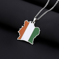HY Collier pendentif unisexe en acier inoxydable, style sportif, avec chaîne en bambou et finition émaillée, produit transfrontalier très vendu pour la Côte d'Ivoire