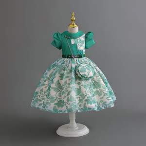 AM160 vêtements pour adolescentes robe en satin de qualité la <span class=keywords><strong>plus</strong></span> belle robe de soirée pour filles à fleurs vente en gros - Product Image 4