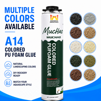 Adhésif en mousse PU colorée A14 300 ml de qualité industrielle, résistant aux chocs et à la pression, pour le collage de décors d'aquarium et de scènes de montagne DIY