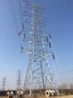 Haute tension 110kv/132kv ligne électrique de transmission de treillis de tour en acier angulaire Towe