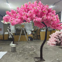 Tanaman Bunga Sakura Buatan Besar yang Dapat Disesuaikan, Pohon Bunga Sakura Tiruan dari Sutra Warna Pink Putih untuk Dekorasi Pernikahan