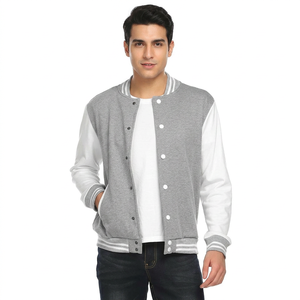 Blouson universitaire homme personnalisé à col montant, uni, fin, style streetwear, le plus vendu - Product Image 1