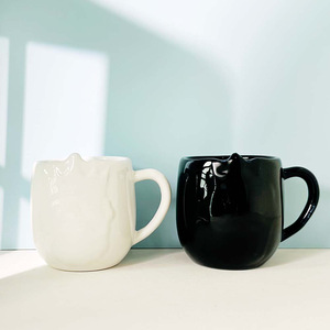 Zibo Ceramic <b>Mugs</b> With Flower Pattern Porcelain <b>Mug</b> For Business Gifts White Color 7102 - Product Image 3