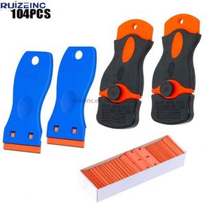 Dụng cụ cạo nhựa 104 mảnh + Lưỡi Kép Có thể thay thế lưỡi nhựa cào kính loại bỏ cửa sổ tiêu chuẩn làm sạch - Product Image 2