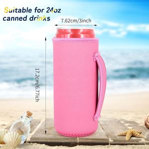 Fundas de neopreno Tall Boy Hugger para latas de 22oz y 24oz, aislantes para latas de cerveza y bebidas, con asa y soporte para botellas - Product Image 3