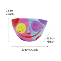 Jardinière en forme de tête d'arc-en-ciel abstraite, pot à plantes unique avec drainage pour plantes d'intérieur et d'extérieur, jardinières éclectiques mignonnes pour le jardin