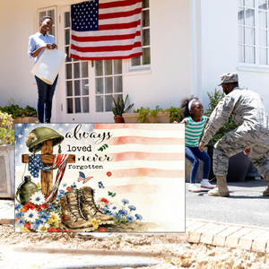 Флажок для сада на День памяти: «Всегда герои», 12x18 дюймов, с изображением солдатских ботинок, садовый декор - Product Image 4
