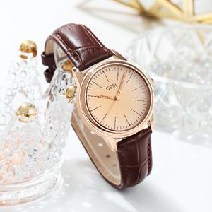 Nuevo reloj para mujer, sencillo y elegante, de cuero genuino, reloj de cuarzo de alta gama - Product Image 1