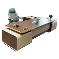 Bureau de direction moderne convertible, extensible, modulaire, avec armoire de rangement en bois de luxe, mobilier de bureau OEM