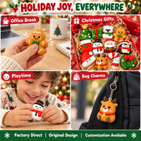 Lot de 12 jouets anti-stress en mousse PU souple de Noël, porte-clés à remontée lente, unisexe, vente en gros OEM/ODM Jiangsu
