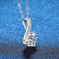 Pendentif rond minimaliste en argent S925 XL216 avec moissanite, cadeau délicat pour femmes, colliers élégants
