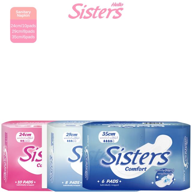 Myanmar Women's Ultra-Thin Cotton Sanitary Pads Super Absorbent Breathable Daily Menstrual Pads for Menstrual Period Care