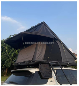 Tente de toit triangulaire australienne EM Internal X Hinge pour 2-3 personnes, coque rigide en aluminium, équipée d'un panneau solaire, porte-bagages, quatre saisons - Product Image 1