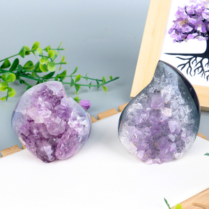 Bán buôn đánh bóng pha lê ngọn lửa thạch anh tím cụm chữa bệnh tự nhiên đá <span class=keywords><strong>geode</strong></span> cho mục đích trang trí - Product Image 3