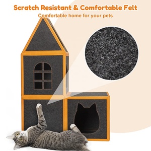 Multifuncional <span class=keywords><strong>DIY</strong></span> montar gato casa mascota escondite Casa de juego Torre condominio interactivo gato nido cama - Product Image 2
